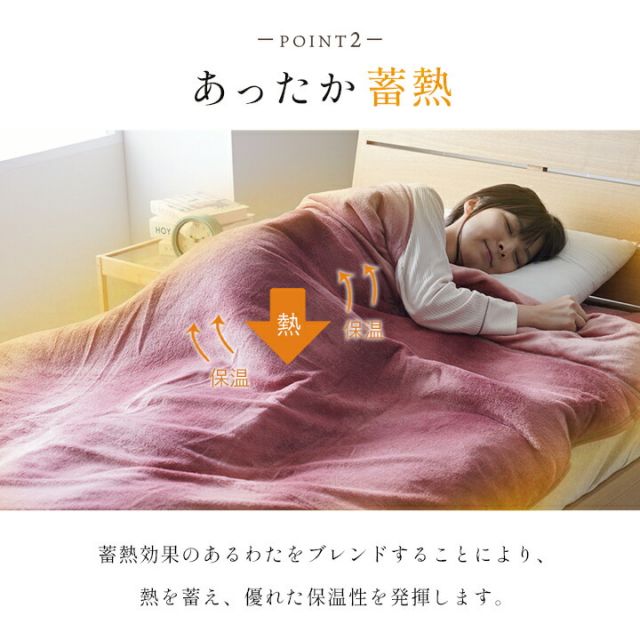 寝具 毛布 蓄熱わた入り 再生ポリエステル綿 肌触りなめらか ボリューム あったか 洗える 清潔 シングルサイズ 140×200cm