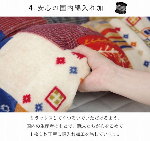 スーパSALE10倍＆4時間限定10％OFF こたつ布団 長方形 パッチワーク風 カントリー調 掛け単品 約190×240cm