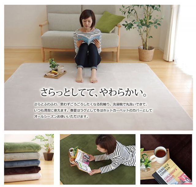 ラグ カーペット だ円 洗える 抗菌 防臭 無地 『ピオニー』 約100×140cm楕円 （ホットカーペット対応）