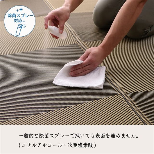 洗える ござ 日本製 国産 カーペット 丈夫 除菌スプレー対応 敷詰 ラグ 敷物 ナチュラルスタイル アウトドア レジャー ペット 江戸間4.5畳（約261×261cm）