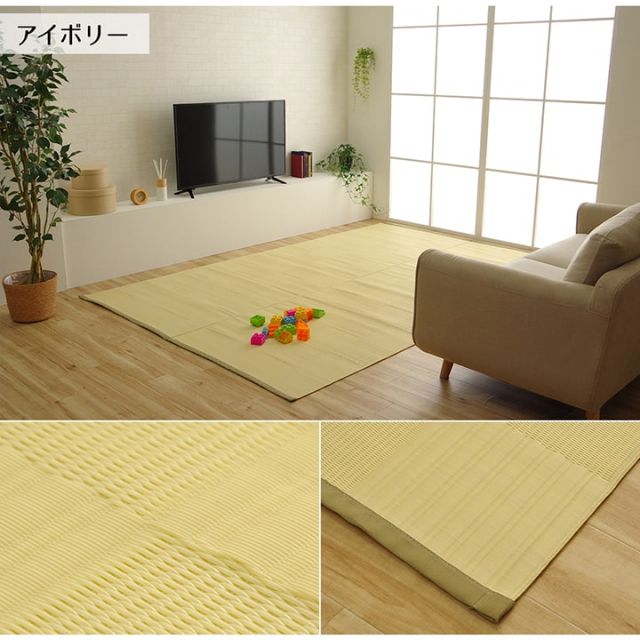 ラグ 洗える カーペット 日本製 国産 抗菌 防臭 消臭 アウトドア レジャー 敷物 和室 シンプル 江戸間6畳(約261×352cm)