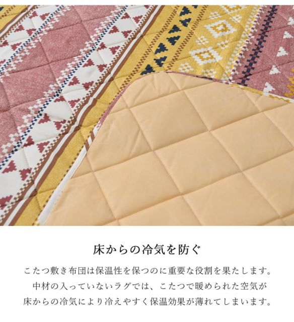 スーパSALE10倍＆4時間限定10％OFF こたつ布団 長方形 カジュアル 幾何柄 掛け敷きセット 約190×240cm