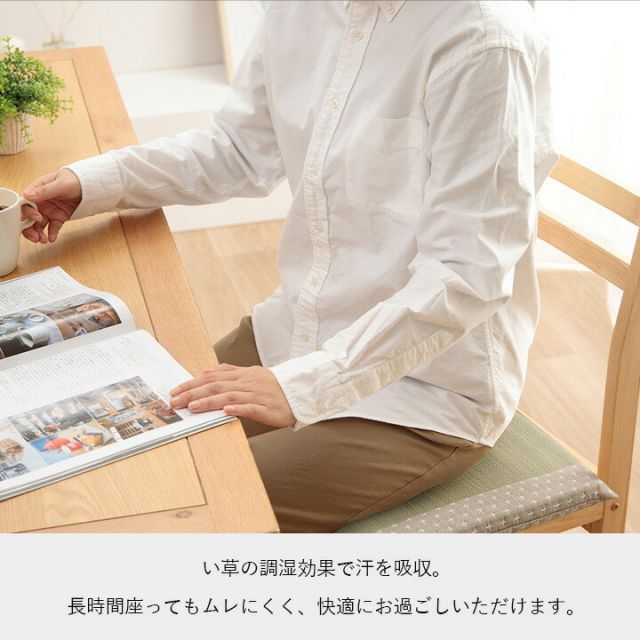 クッション い草 おしゃれ 和室 洋室 ウレタン 調湿効果 抗菌防臭 ベージュ 四角 40×40cm