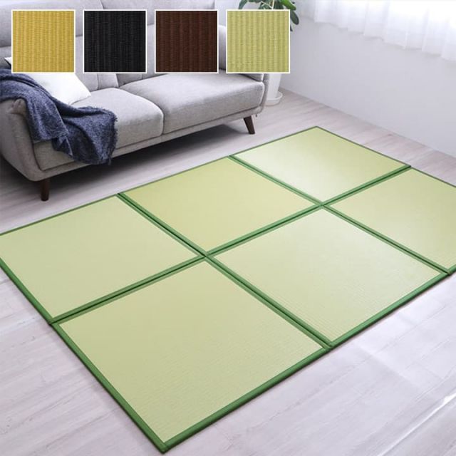 日本製 水拭きできる ポリプロピレン 置き畳 ユニット畳 軽量 軽い シンプル 67×67×1.7cm (9枚1セット)