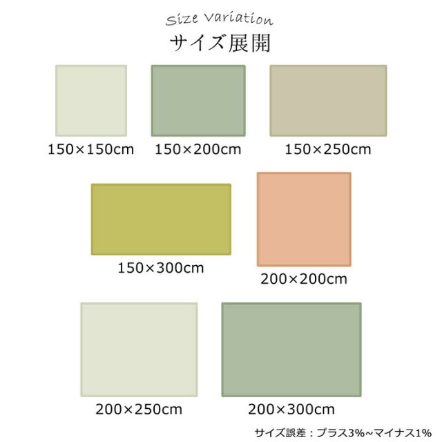日本 抗菌 消臭 清潔 オーダー ラグ カーペット 防炎 アレルキャッチャー 抗アレル物質 ダニ対策 シャギー 無地 約3.2畳 約200×250cm