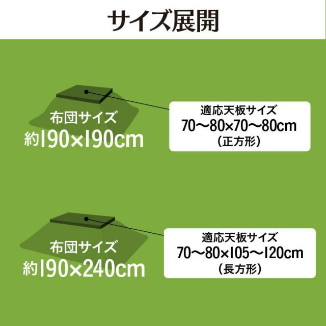 スーパSALE10倍＆4時間限定10％OFF こたつ布団 長方形 洗える コンパクト 切り離し 掃除 簡単 約190×240cm