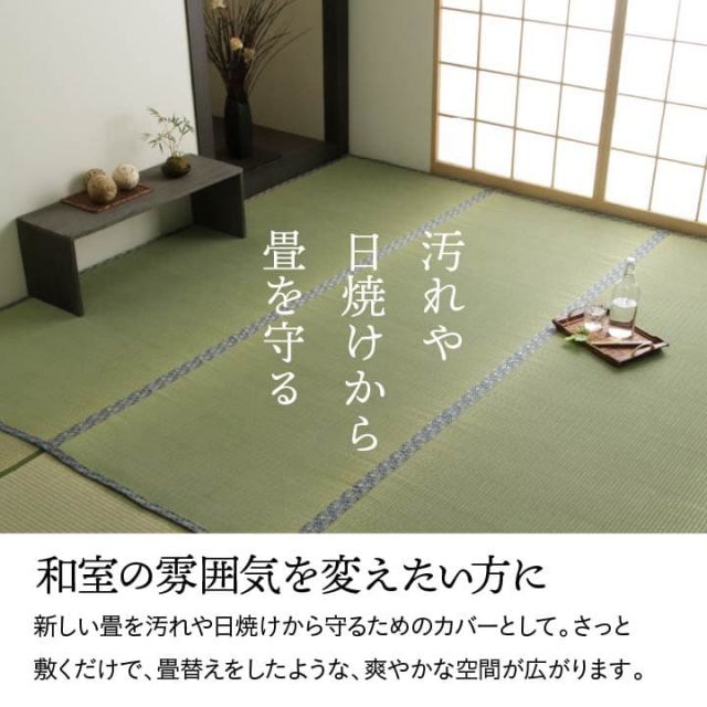 純国産 い草 上敷き 上質ない草で作った カーペット 双目織 江戸間1畳(約88×176cm）