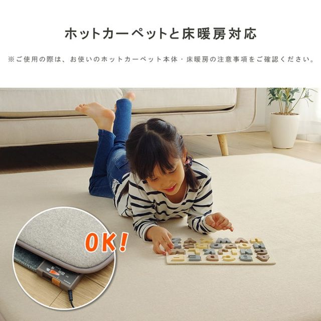 ラグ 長方形 滑りにくい 防音 ボリューム 厚い へたりにくい パイル地 無地 約185×240cm 約3畳 オールシーズン ホットカーペット対応 床暖房対応
