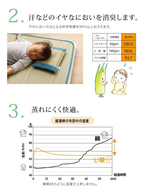 枕 まくら い草枕 消臭 ピロー 国産 無地 ベビー キッズ 『さわやか 平枕』 約30×20cm