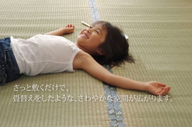 純国産 い草 上敷き カーペット 糸引織 『湯沢』 三六間6畳(約273×364cm）