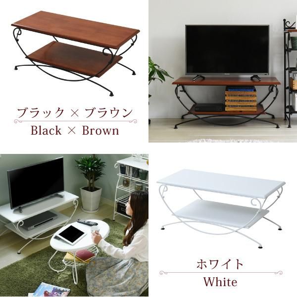 スーパSALE10倍＆4時間限定10％OFF ヨーロッパ風 ロートアイアン 家具 テレビ台 テレビボード コンパクト 40型 対応 幅90 奥行 42 テレビラック アイアン 脚 アンティーク風 MI 収納家具 テレビ台・ローボード