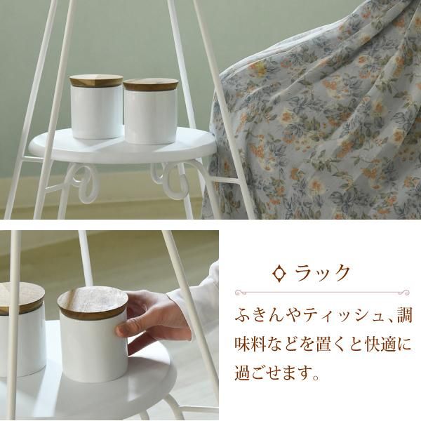 3%OFFクーポン有  ヨーロッパ風 ロートアイアン 家具 カフェテーブル 丸 テーブル 幅60cm 高さ70 棚付き アイアン 脚 アンティーク風 MI