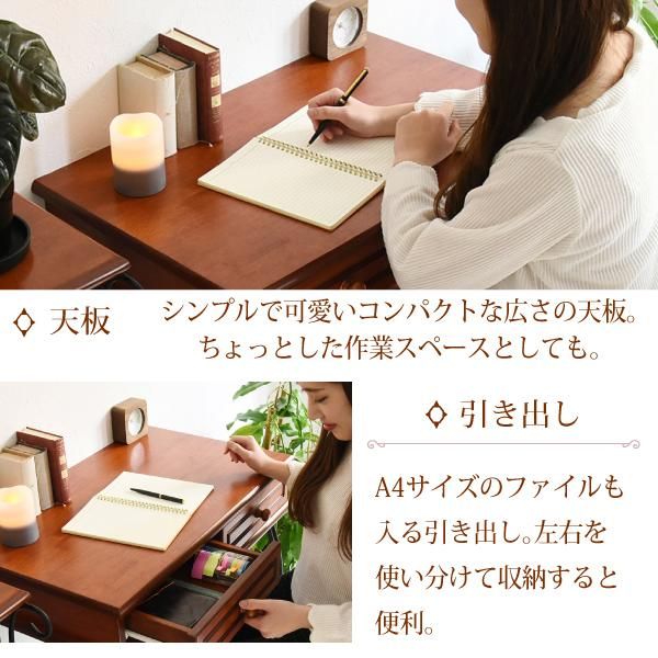 スーパSALE10倍＆4時間限定10％OFF ヨーロッパ風 ロートアイアン 家具 ミニデスク シンプルデスク 幅76.5 奥行47 引き出し 付き アイアン 脚 アンティーク風 MI