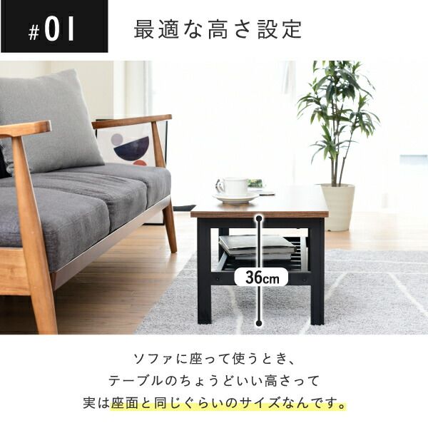 3%OFFクーポン有  ローテーブル インダストリアル 幅80cm 奥行 40cm ヴィンテージ風 収納付き リビングテーブル おしゃれ 一人暮らし リモートワーク 在宅勤務 ブラック elvis