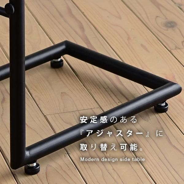 3%OFFクーポン有  ベッドサイドテーブル スリム サイドテーブル キャスター 付き ベッド横テーブル ガラス コの字 ブラック ソファ サイドテーブル ベッド脇 高さ 調整 MI