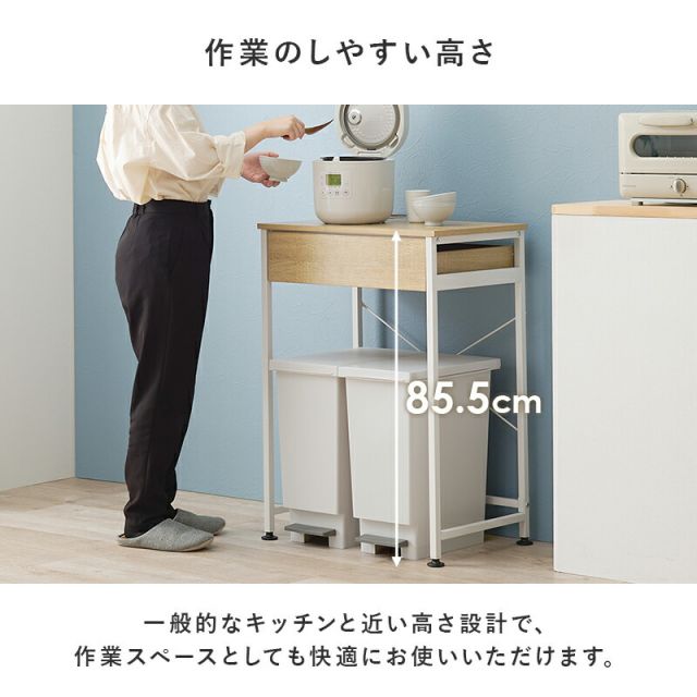 スーパSALE10倍＆4時間限定10％OFF 引出し付きごみ箱上ラック