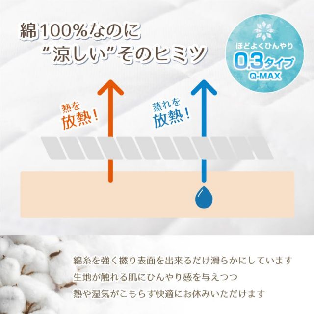 ドライコットン 綿COOL枕パッド 50×50cm 冷感シーツ 冷感枕 洗える 冷感マット 冷感敷パッド冷却マット ひんやり クール寝具 抗菌 防臭 洗える 枕カバー まくらカバー