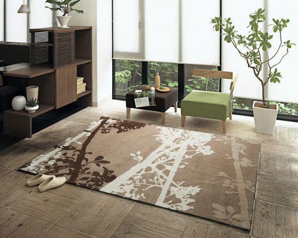 ラグマット/絨毯 GROVE RUG 140cm×200cm ブラウン 長方形 『NEXTHOME』 〔リビング ダイニング〕代引NG