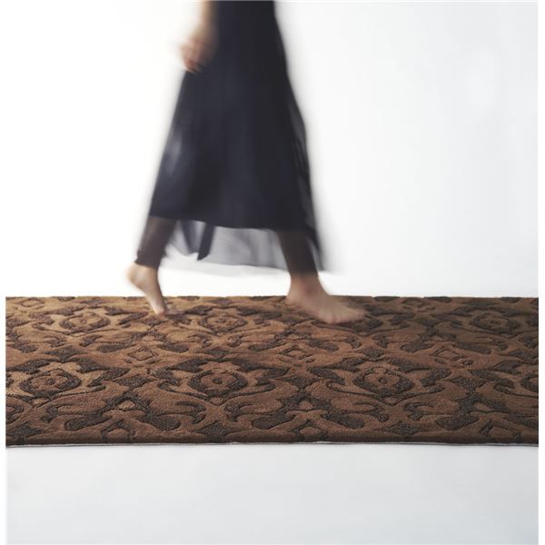 ラグマット/絨毯 BOUQUET RUG 140cm×200cm ブラウン 長方形 『NEXTHOME』 〔リビング ダイニング〕代引NG