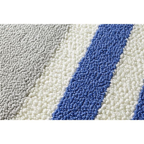 ラグマット 130cm×190cm スカイブルー 長方形 フレンチボーダー柄 日本製 マイナス6℃冷たいクールエコ2ラグ 『NEXTHOME』代引NG