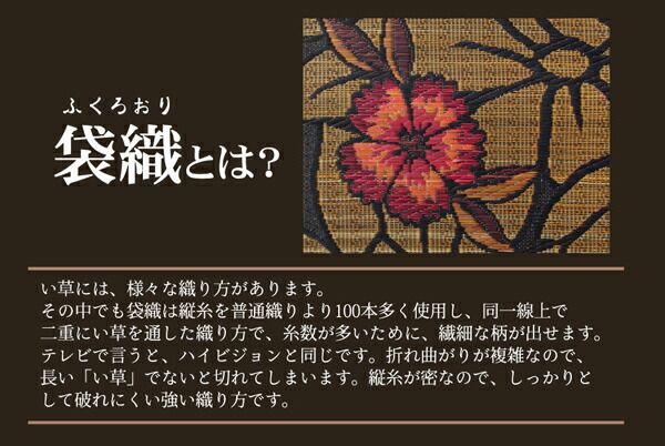袋織 い草 ラグマット/絨毯 ベージュ 約191×191cm 裏：不織布 日本製 防傷 抗菌 防臭 調湿機能付き 〔リビング〕代引NG