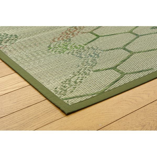 い草 花ござ/ラグマット 江戸間4.5畳 約261×261cm 抗菌 防臭 調湿 防汚 〔リビング ダイニング〕代引NG