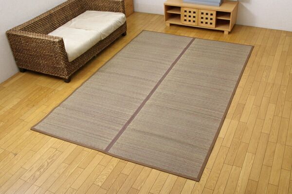 い草 花ござ/ラグマット グリーン 江戸間4.5畳 約261×261cm 裏：不織布 防傷 抗菌・防臭効果 調湿機能 〔リビング〕 代引NG