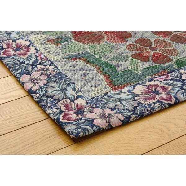 い草 ラグマット/絨毯 約191×191cm 裏：不織布 防傷 抗菌 防臭 調湿効果付き 〔リビング ダイニング〕代引NG