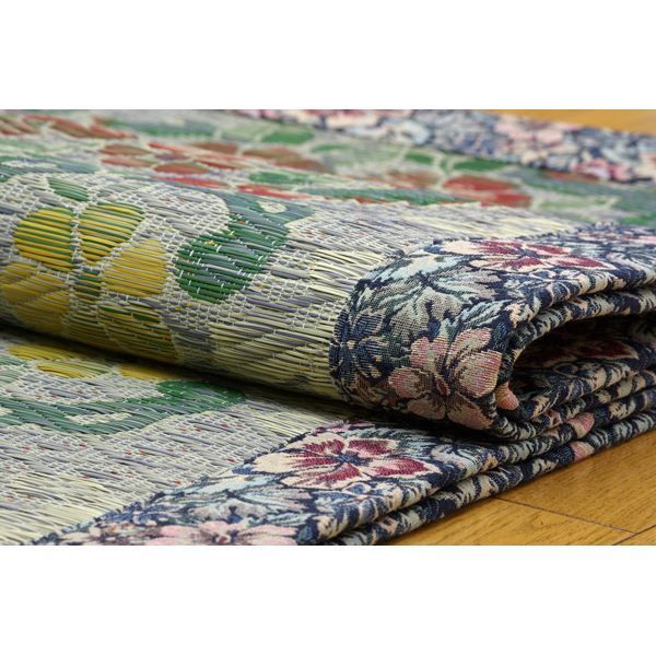 い草 ラグマット/絨毯 約191×191cm 裏：不織布 防傷 抗菌 防臭 調湿効果付き 〔リビング ダイニング〕代引NG