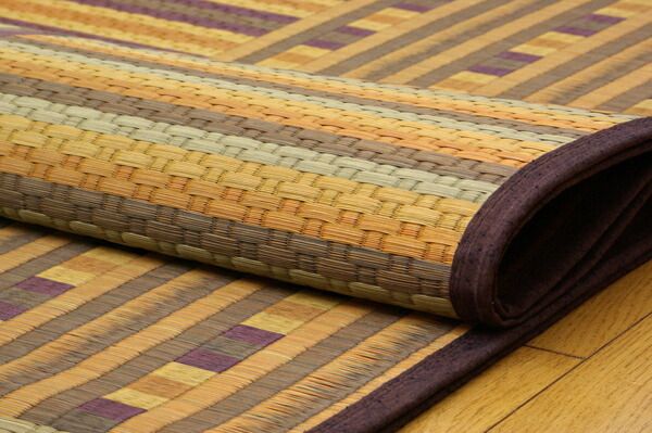 い草 ラグマット/絨毯 柳川段通 四重織 レッド 約191×250cm 日本製 抗菌 防臭 調湿機能付 〔リビング ダイニング〕代引NG