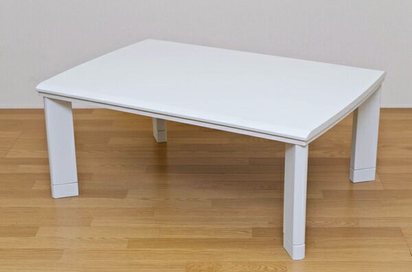 継ぎ足式モダンこたつテーブル 本体 長方形/105cm×75cm ホワイト(白) 木製 本体 高さ調節可 テーパー加工代引NG