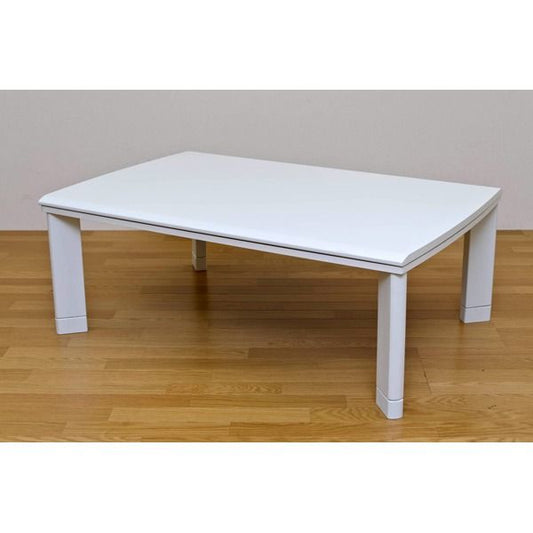 継ぎ足式モダンこたつテーブル 本体 長方形/120cm×80cm ホワイト(白) 木製 本体 高さ調節可 テーパー加工代引NG