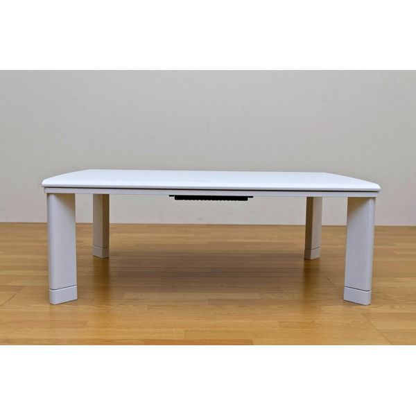 継ぎ足式モダンこたつテーブル 本体 長方形/120cm×80cm ホワイト(白) 木製 本体 高さ調節可 テーパー加工代引NG