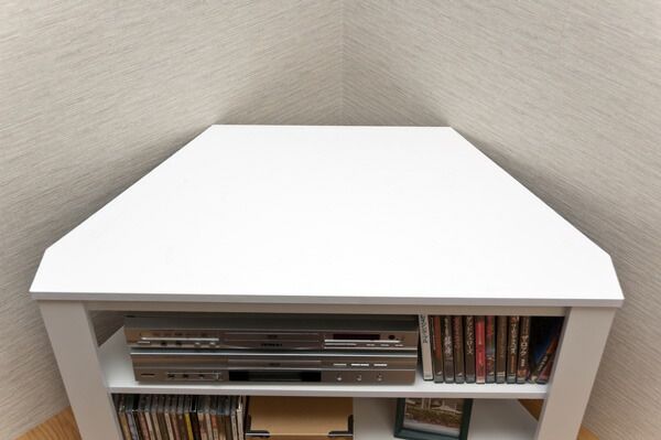 コーナーテレビ台/テレビボード 幅80cm ウォールナット 『Wega』 コード穴付き代引NG 収納家具 テレビ台・ローボード