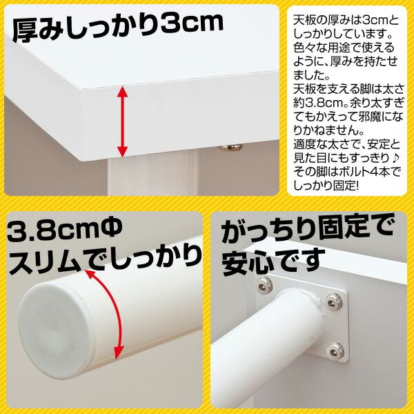 フリーテーブル(作業台/PCデスク/書斎テーブル) 幅150cm×奥行60cm ホワイト(白) 天板厚3cm代引NG デスク パソコンデスク