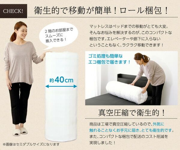 マットレス シングル ボンネルコイル スプリング ロール梱包 弾力性 通気性 速乾性 耐久性 ボンネルコイルマットレス 寝具 ベッドマットレス代引NG 寝具 マットレス
