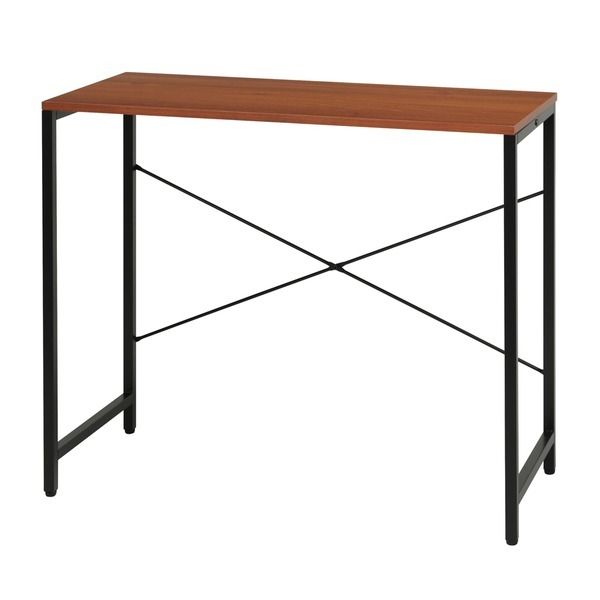 スーパSALE10倍＆4時間限定10％OFF パソコンデスク(ブラウン/茶) 幅85cm×奥行40cm 学習机/作業机/ワークデスク/ウォールナット/PCデスク/スチール/アイアン/モダン/木目/ウォールナット/JST-08 デスク 文机