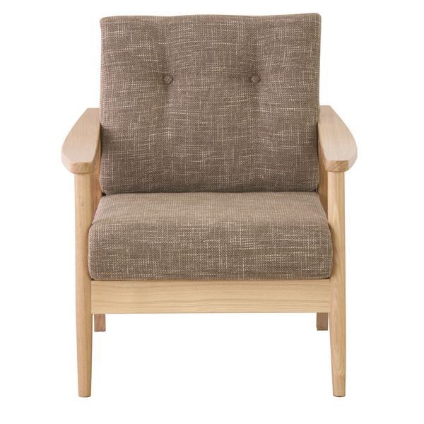 スーパSALE10倍＆4時間限定10％OFF ソファー パーソナルチェア 幅73cm 1人掛け ブラウン 木製 肘付き バッスム リビング ダイニング プレゼント