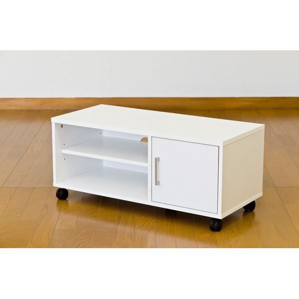 扉付きテレビ台/テレビボード 幅80cm ダークブラウン 可動棚/キャスター付き代引NG 収納家具 テレビ台・ローボード