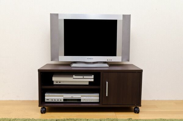 扉付きテレビ台/テレビボード 幅80cm ホワイト 可動棚/キャスター付き代引NG 収納家具 テレビ台・ローボード