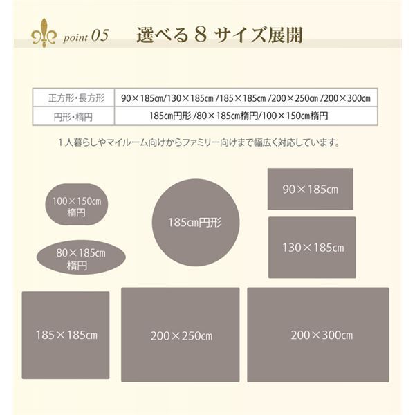 シャギー調 ラグマット/絨毯 正方形 ブラウン 約185×185cm 洗える 防滑 軽量 ホットカーペット可 無地ラグ 〔リビング〕代引NG