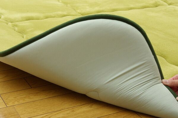ラグマット/こたつ敷布団 ベージュ 190×240cm 洗える 軽量 国産固綿40mm使用 フランネル地 ふっくら敷 〔リビング〕代引NG こたつ用布団・カバー こたつ用敷布団