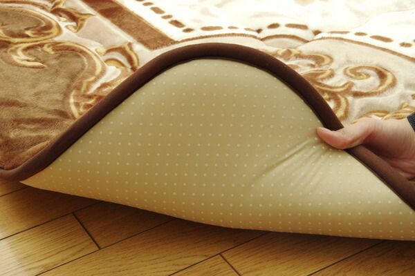 ラグマット/こたつ敷布団 グリーン 195×195cm 日本製固綿40mm使用 弾力性抜群 ふっくら極厚敷布団 〔リビング〕代引NG こたつ用布団・カバー こたつ用敷布団