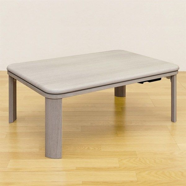 フラットヒーターこたつテーブル/折りたたみこたつ 本体 長方形 90cm×60cm ホワイト(白) 折れ脚 ヒーター着脱可代引NG