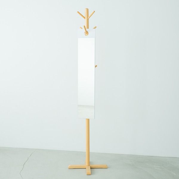スーパSALE10倍＆4時間限定10％OFF フックミラー(100) (ホワイト/白)幅20cm×高さ100cm ウォールミラー/壁掛け/鏡/飛散防止加工/日本製/省スペース/スリム/完成品/NK-1000 鏡 スタンドミラー