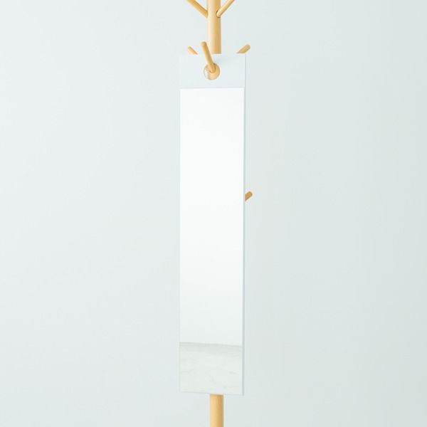 スーパSALE10倍＆4時間限定10％OFF フックミラー(100) (ホワイト/白)幅20cm×高さ100cm ウォールミラー/壁掛け/鏡/飛散防止加工/日本製/省スペース/スリム/完成品/NK-1000 鏡 スタンドミラー
