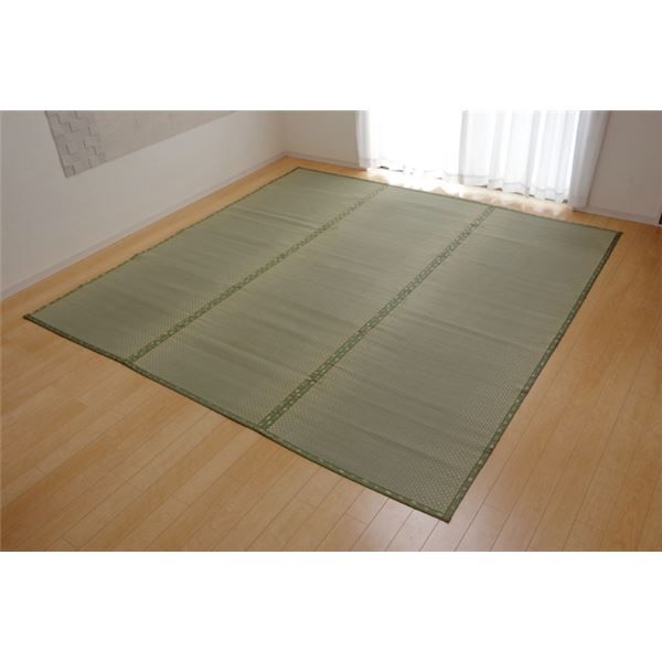 い草 上敷き/ラグマット 市松織 江戸間6畳 約261×352cm 日本製 抗菌防臭 耐久性抜群 熊本県八代産イ草使用 〔リビング〕代引NG