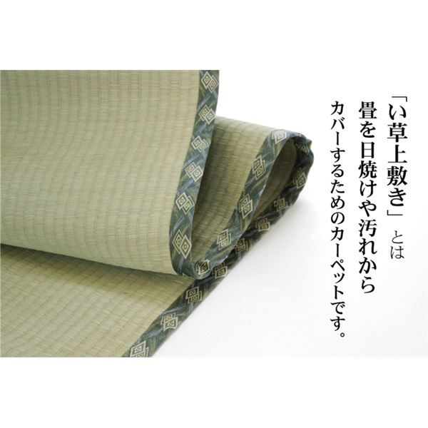 い草 上敷き/ラグマット 糸引織 江戸間8畳 約352×352cm 抗菌 防臭 調湿 日本製 減農薬栽培 熊本県八代産イ草使用代引NG カーペット・マット・畳 マット