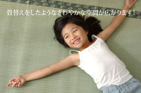 い草 上敷き/ラグマット 糸引織 六一間8畳 約370×370cm 抗菌 防臭 調湿 日本製 減農薬栽培 熊本県八代産イ草使用代引NG カーペット・マット・畳 マット