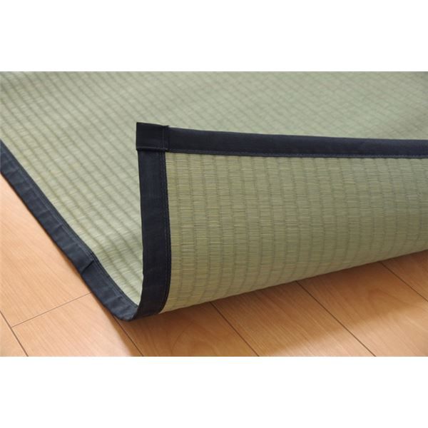 い草 上敷き/ラグマット 麻綿織 江戸間6畳 約261×352cm 抗菌 防臭 調湿 消臭 日本製 熊本県八代産イ草使用 〔リビング〕代引NG カーペット・マット・畳 マット